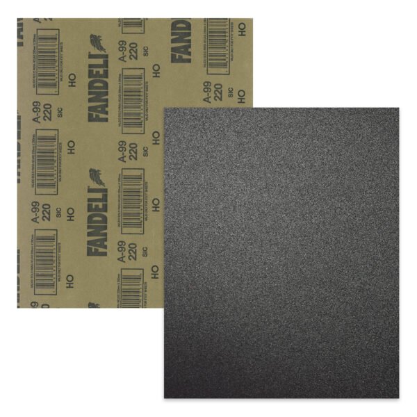 00037_HOJA A-99 220 FANDELI_0.230m X 0.280m PAPEL Lija Agua A-99 grado 220, 9" X 11", código 00037