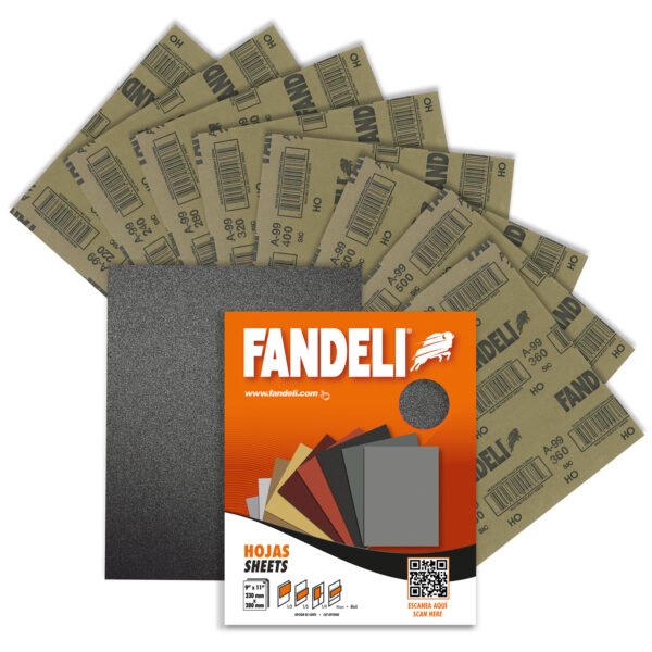 Hoja A-99 dorsos Lija Agua A-99 grado 220, 9" X 11", código 00037